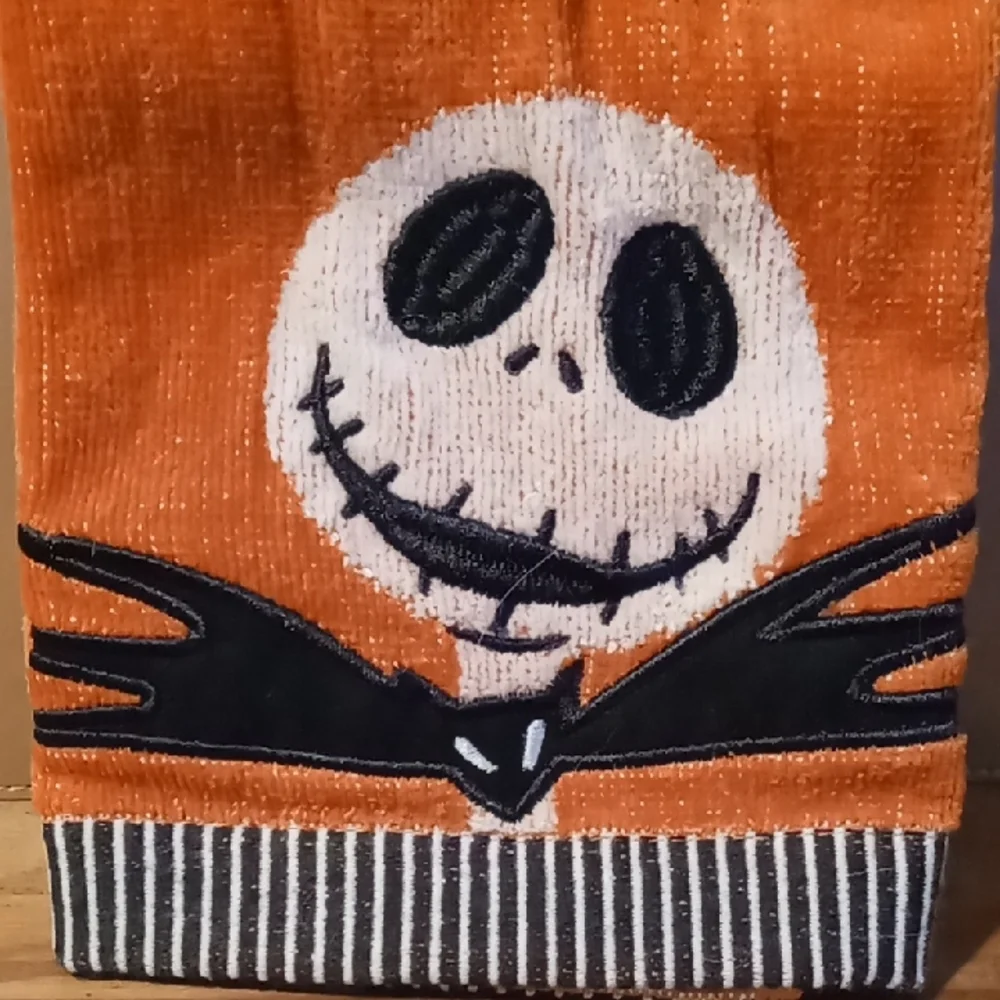 Disney Orange Hand Towel with Jack Skellington Design